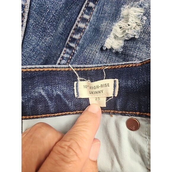 Madewell Skinny Jeans Distressed 10” High Rise Medium Rinse Women's 25 - Picture 10 of 14